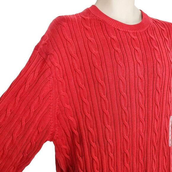 Mens RoundTree & Yorke Red XL Cable Sweater - Picture 6 of 8